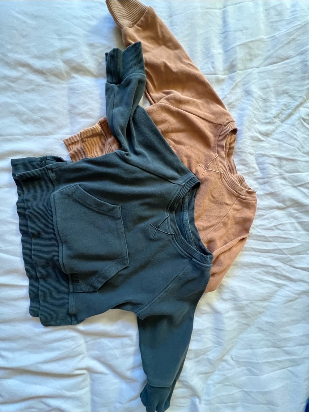 Little Bipsy Kids Sweatshirt Duo - Teal & Dusty Peach